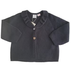Zara Black Ruffle Cardigan